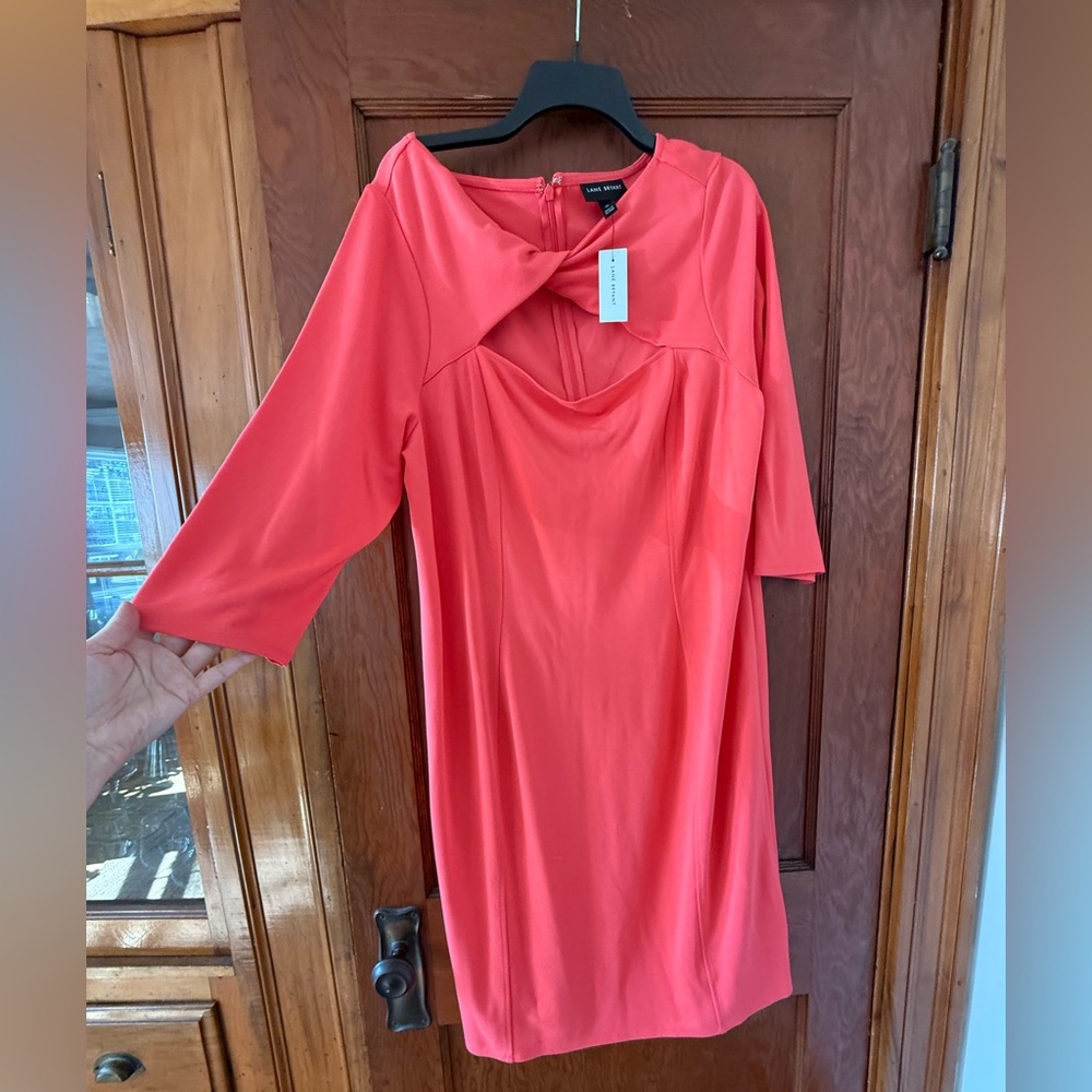 Lane Bryant Vibrant Coral Long Sleeve Dress